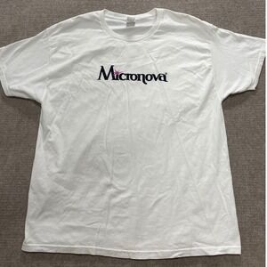 Vtg Hanes Micronovia " keep it simple , 
keep it clean ! " White T-shirt Sz XL